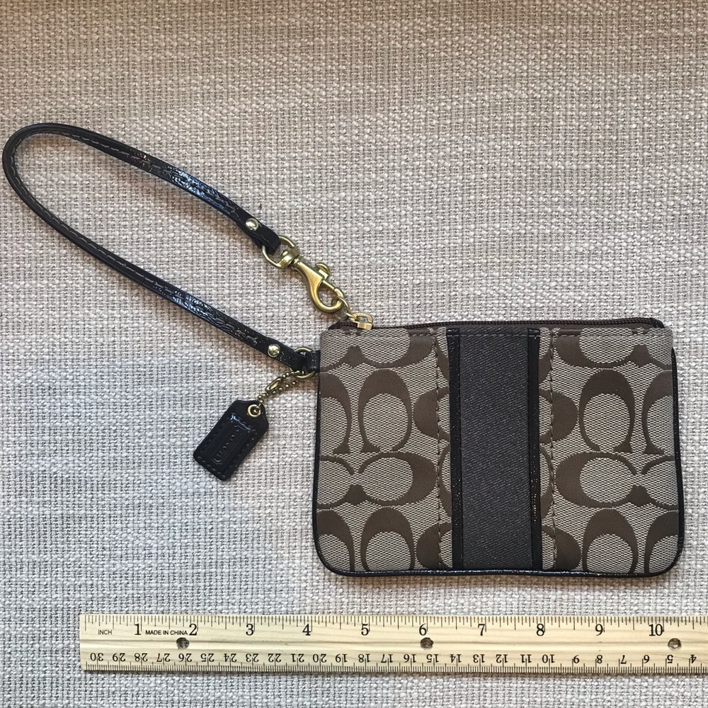 Small Coach Wristlet Colorblock Signature Canvas